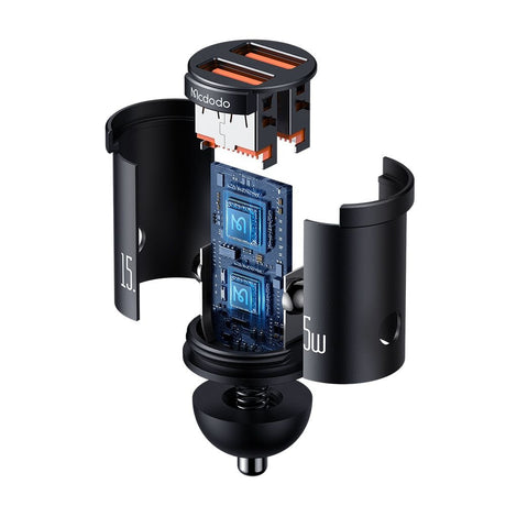 Incarcator Mcdodo Car Cool Series (CC-2950), Dual-Port, 15.5W, Mini Size, 12-24V, Negru
