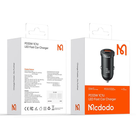 Incarcator Mcdodo Car Cool Series (CC-2320), Dual-Port, Fast Charger, 33W, Mini Size, 12-24V, Negru