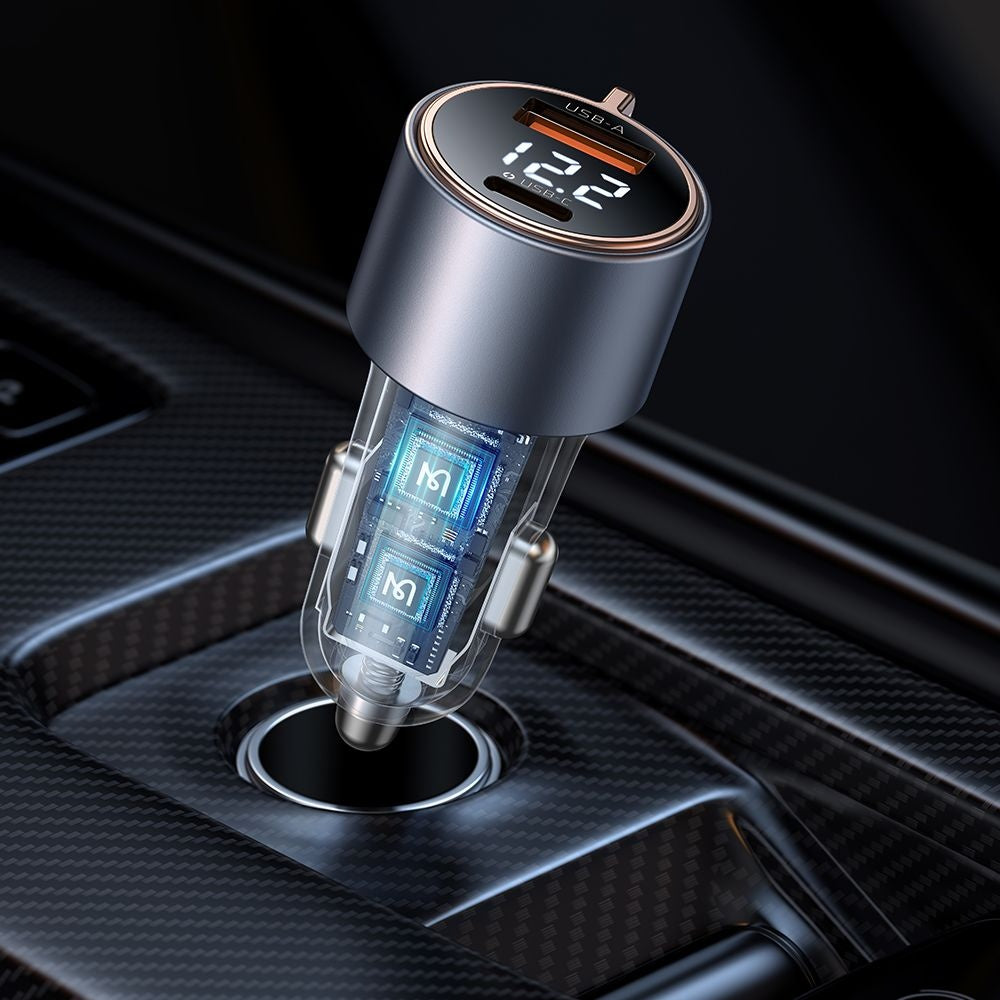 Incarcator Mcdodo Car Venus Series (CC-3690), Dual Port, Fast Charger, PD75W, Digital Display, 12-24V, Negru