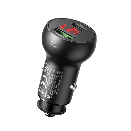 Incarcator Mcdodo Car (CC-7030), Dual Port, Fast Charging, 45W, Digital Display, Multiple Protections, Negru