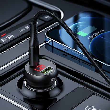 Incarcator Mcdodo Car (CC-7030), Dual Port, Fast Charging, 45W, Digital Display, Multiple Protections, Negru