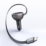 Incarcator Mcdodo Car (CC-4850), with USB-C Retractable Cable, 80W, Dual Port, Indicator Light Ring, 80cm, Negru