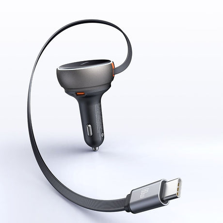 Incarcator Mcdodo Car (CC-4850), with USB-C Retractable Cable, 80W, Dual Port, Indicator Light Ring, 80cm, Negru