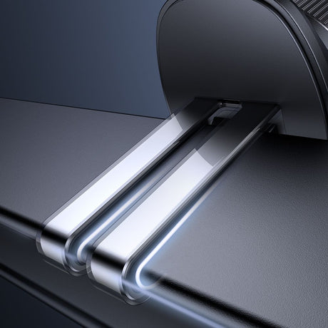 Suport Mcdodo with Wireless Charging (CH-3000), for Air Vent, 15W, Dual Magnetic Coils, Built-in Retractable Cable, Negru