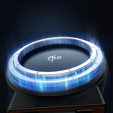Suport Mcdodo with Wireless Charging (CH-0091), for Air Vent, 15W, Qi2, Built-in Retractable Cable, Auriu Desert