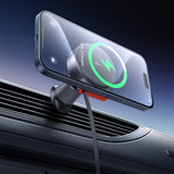 Suport Mcdodo with Wireless Charging (CH-0091), for Air Vent, 15W, Qi2, Built-in Retractable Cable, Auriu Desert