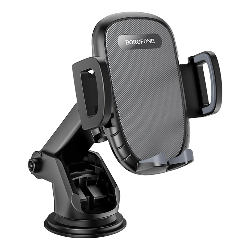 Suport Borofone Windy (BH53), with Suction Cup, for Dashboard/Windshield, 4.5-6.7" Phone, Negru Grey