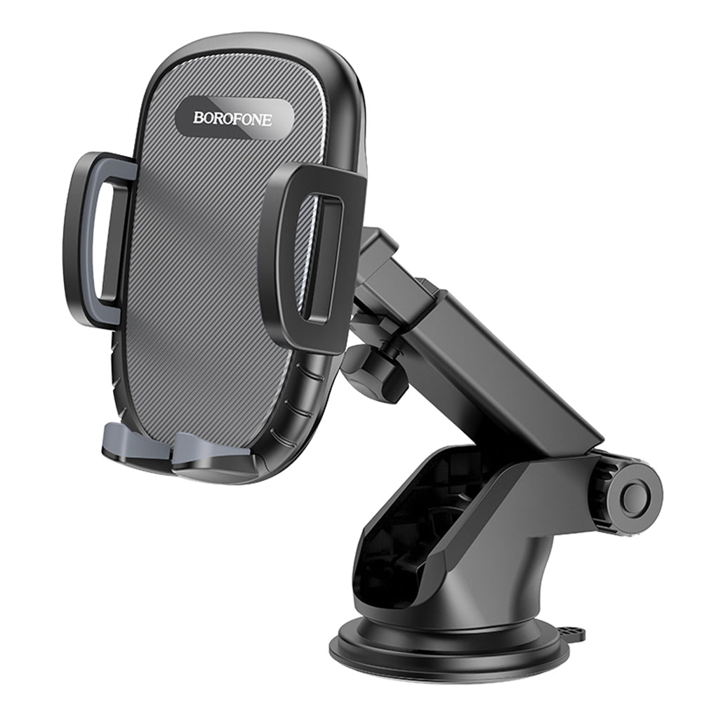 Suport Borofone Windy (BH53), with Suction Cup, for Dashboard/Windshield, 4.5-6.7" Phone, Negru Grey