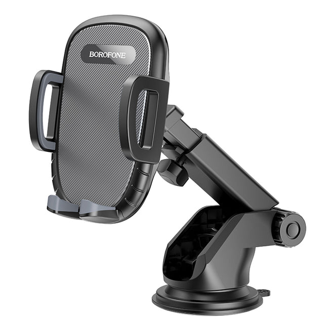 Suport Borofone Windy (BH53), with Suction Cup, for Dashboard/Windshield, 4.5-6.7" Phone, Negru Grey