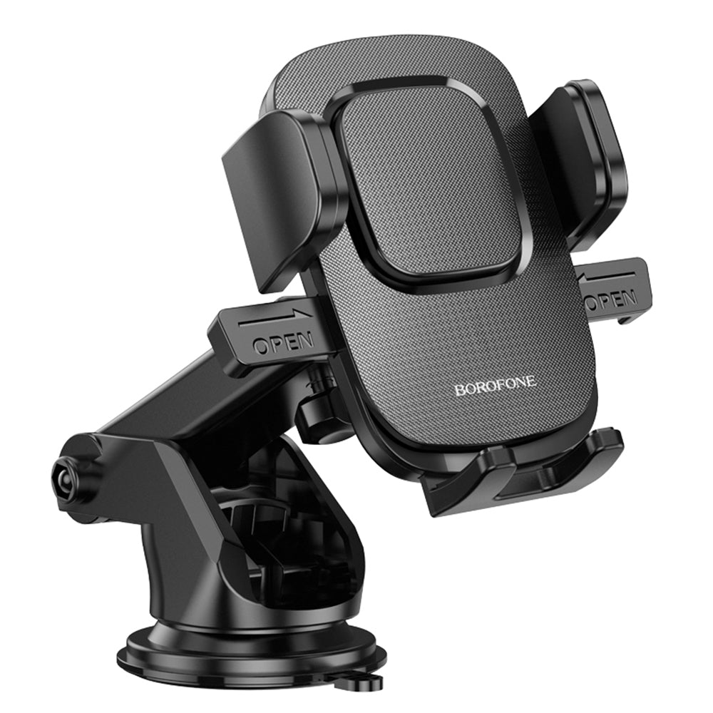 Suport Borofone Dainty (BH60), with Suction Cup, for Dashboard/Windshield, 4.5-7" Phone, Negru Grey