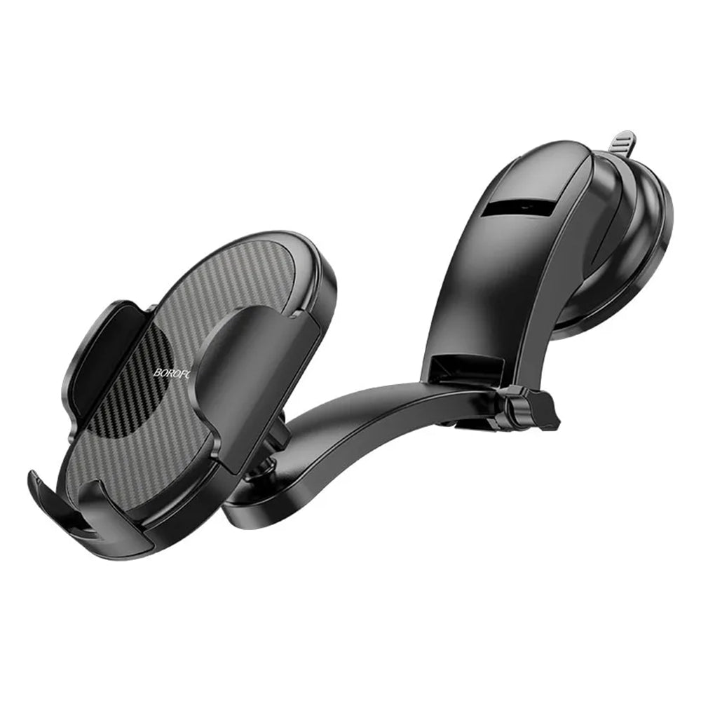 Suport Borofone Charm (BH73), with Suction Cup, for Dashboard/Windshield, 360° Adjust, Universal, Telescopic Arm, Negru