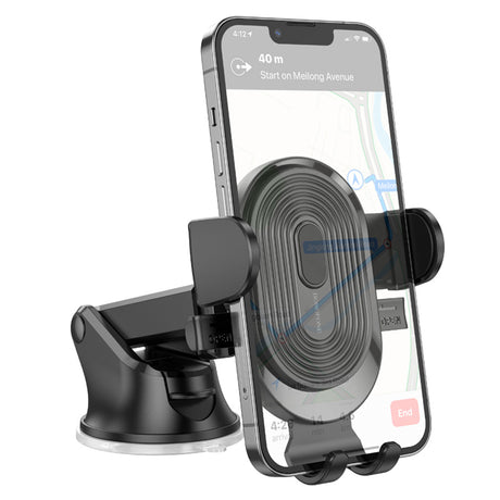 Suport Borofone Experience (BH85), with Suction Cup, for Dashboard/Windshield, 360° Adjust, Telescopic Arm, 4.7–7", Negru