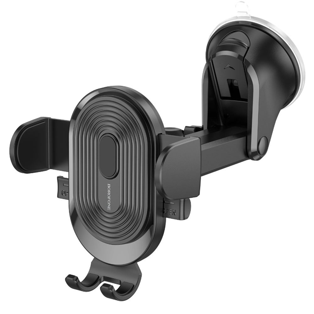 Suport Borofone Experience (BH85), with Suction Cup, for Dashboard/Windshield, 360° Adjust, Telescopic Arm, 4.7–7", Negru