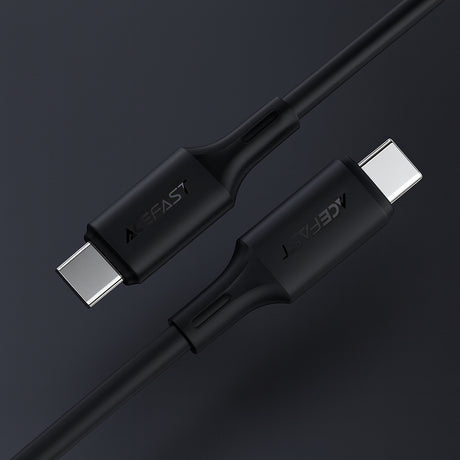 Cablu Acefast (C17-03), Type-C to Type-C, Fast Charging, 60W, 3A, Bend-Resistant, Soft Silicone, 1.2m, Negru