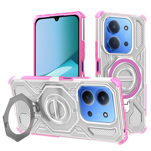 Husa de protectie Techsuit Carbon Shield PRO compatibil cu Xiaomi Redmi 15C 4G / Redmi 15C 5G / Poco C85 4G, Roz Transparent