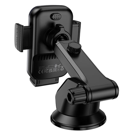 Suport Borofone with Wireless Charging Leading (BH222), for Dashboard/Windshield, Secure Grip, 15W, Negru Metal Grey