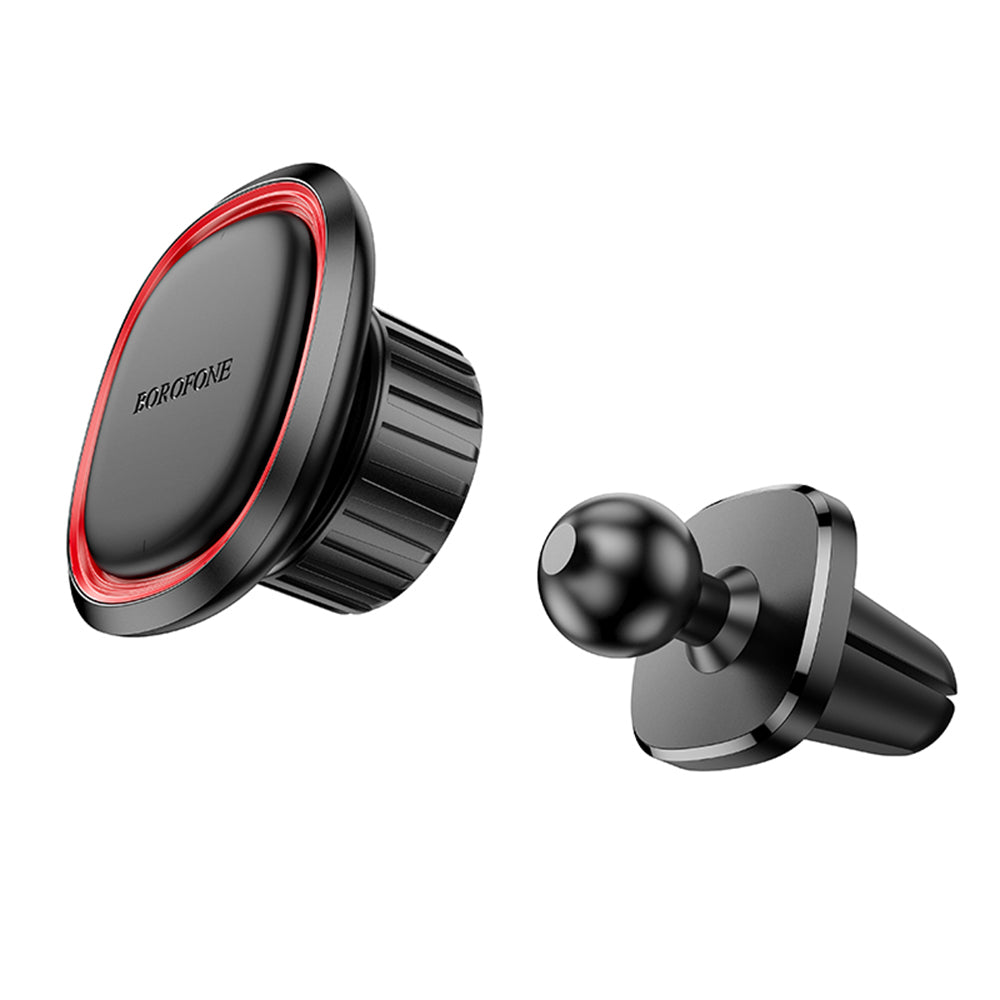 Suport Borofone Roman (BH124), Magnetic, for Air Outlet, 360° Adjust, 4.5–7 inch Phones, Negru / Gray