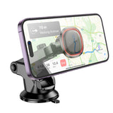 Suport Borofone Roman (BH125), Magnetic, with Suction Cup, for Dashboard/Windshield, 360° Adjust, Negru Gray