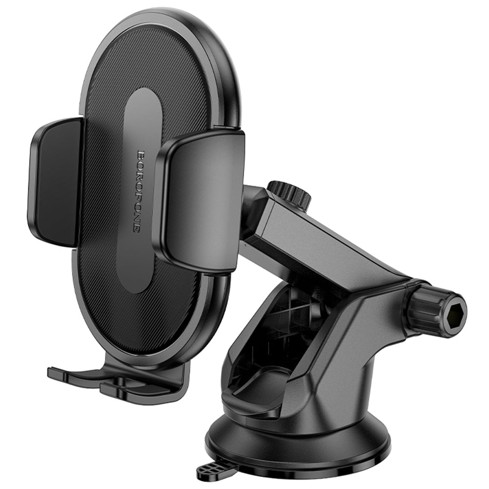Suport Borofone Rio (BH134), for Dashboard/Windshield, 360° Adjust, ABS, Silicone, 4.5–7", Negru