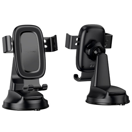 Suport Borofone Follower Gravity (BH130), for Dashboard/Windshield, 360° Adjust, ABS, Silicone, 6.1-7", Negru
