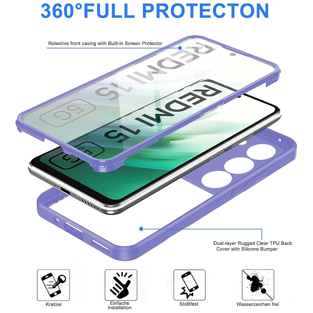 Folie de protectie Techsuit ColorVerse 360 Series + compatibil cu Xiaomi Redmi 15 4G / Redmi 15 5G, Mov