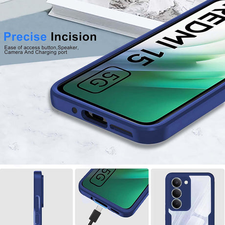 Folie de protectie Techsuit ColorVerse 360 Series + compatibil cu Xiaomi Redmi 15 4G / Redmi 15 5G, Albastru