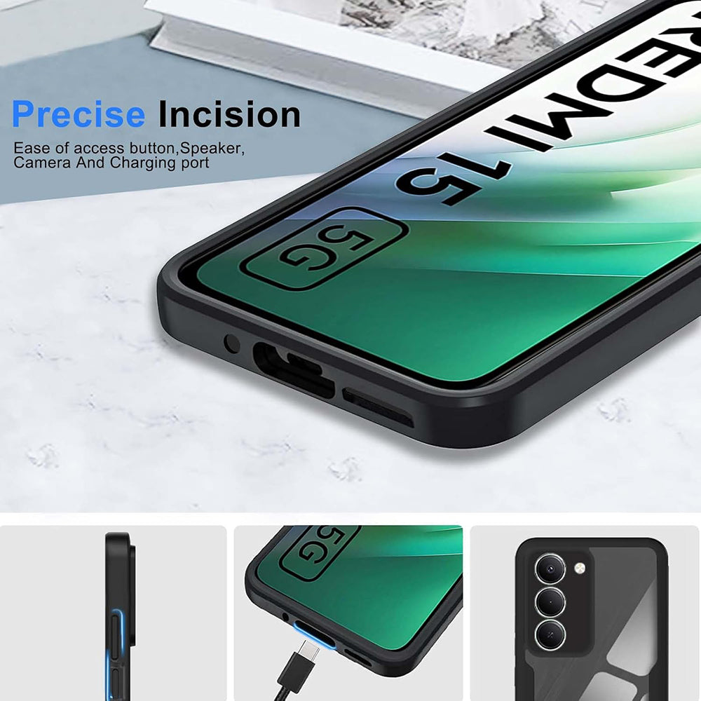 Folie de protectie Techsuit ColorVerse 360 Series + compatibil cu Xiaomi Redmi 15 4G / Redmi 15 5G, Negru