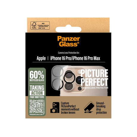 Folie de protectie PanzerGlass® PicturePerfect Camera Lens compatibil cu iPhone 16 Pro / iPhone 16 Pro Max, Transparent