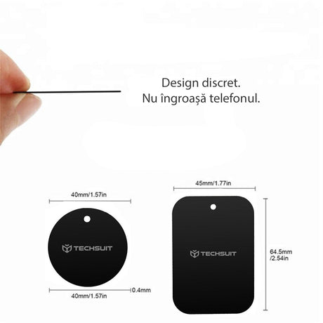 Suport Techsuit (set de 2) Metal Plate (MP03), with Matte Cover Paint, Negru