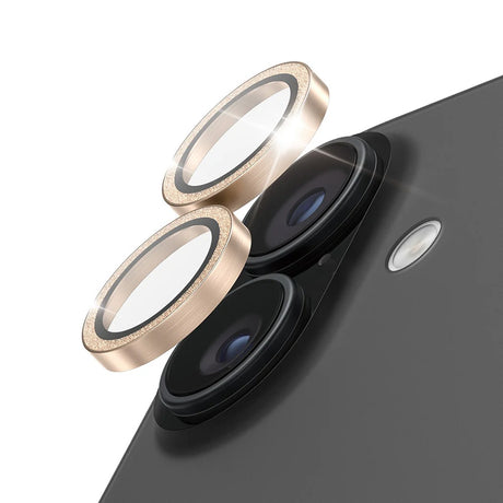 Folie de protectie PanzerGlass® Hoops® Camera Lens compatibil cu iPhone 17 / iPhone 16 / iPhone 16 Plus, Glitter Gold
