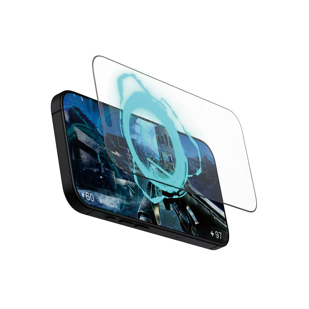 Folie de protectie PanzerGlass® Ultra-Wide Fit Gaming compatibil cu iPhone 16 Pro, Negru Mat