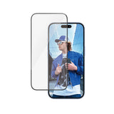 Folie de protectie PanzerGlass® Ultra-Wide Fit compatibil cu iPhone 16 / iPhone 15, Negru