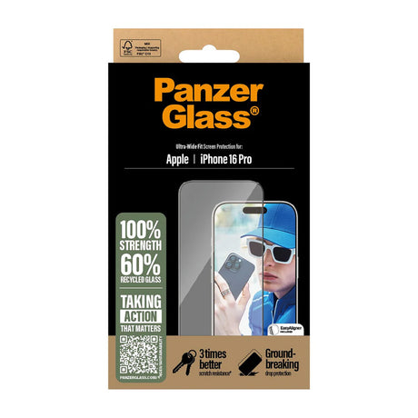 Folie de protectie PanzerGlass® Ultra-Wide Fit compatibil cu iPhone 16 Plus / iPhone 15 Plus, Negru