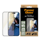 Folie de protectie PanzerGlass® Ultra-Wide Fit EyeCare compatibil cu iPhone 16 / iPhone 15, Negru