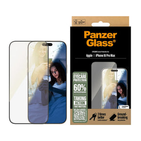 Folie de protectie PanzerGlass® Ultra-Wide Fit EyeCare compatibil cu iPhone 16 Pro Max, Negru