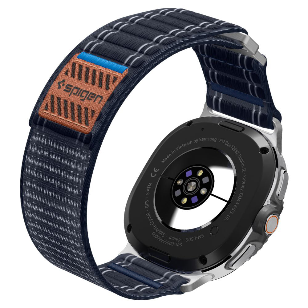 Curea smartwatch Spigen Watchband WBF0 (AMP10155) compatibil cu Samsung Galaxy Watch8 40mm/Watch8 44mm/Watch8 Classic, Bleumarin