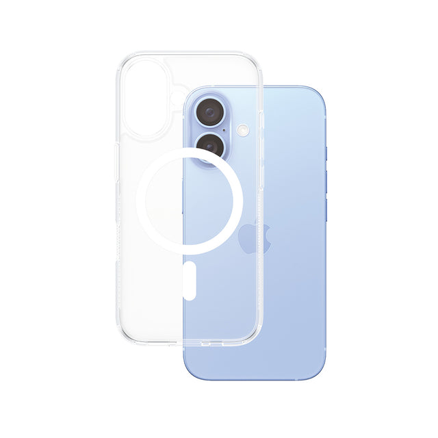 Husa de protectie PanzerGlass® HardCase White MagSafe Series compatibil cu iPhone 16, Transparent