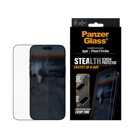 Folie de protectie PanzerGlass® Ultra-Wide Fit Stealth w. FASTFIT IN-A-BOX compatibil cu iPhone 17 Pro Max, Negru