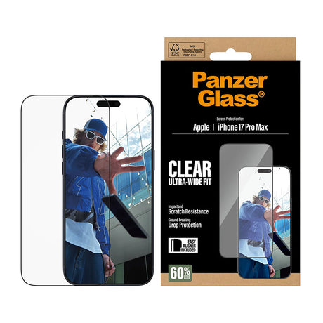 Folie de protectie PanzerGlass® Ultra-Wide Fit w. EasyAligner compatibil cu iPhone 17 Pro Max, Negru