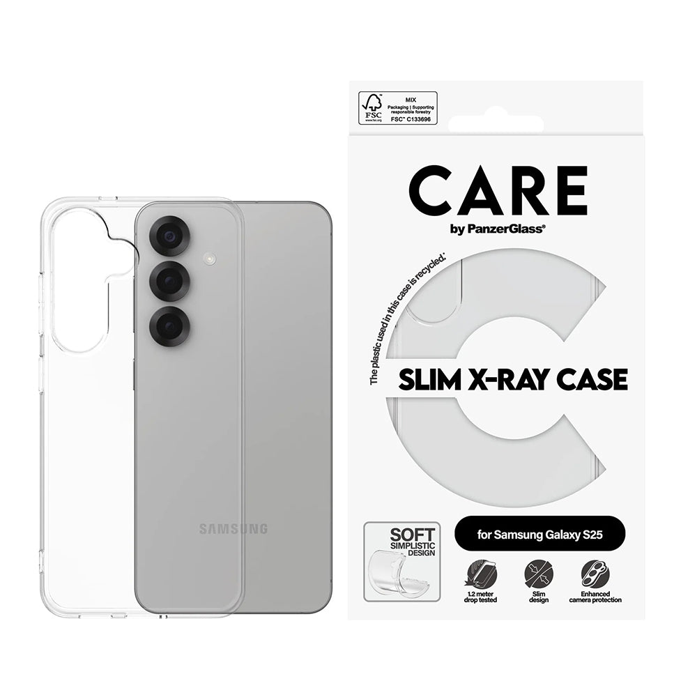 Husa de protectie PanzerGlass® CARE Fashionable compatibil cu Samsung Galaxy S25, Transparent