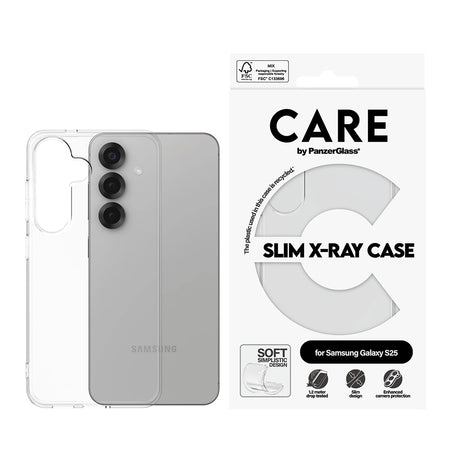 Husa de protectie PanzerGlass® CARE Fashionable compatibil cu Samsung Galaxy S25, Transparent