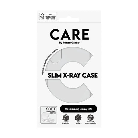 Husa de protectie PanzerGlass® CARE Fashionable compatibil cu Samsung Galaxy S25, Transparent