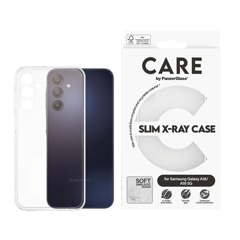 Husa de protectie PanzerGlass® CARE Fashionable compatibil cu Samsung Galaxy A16 4G, Transparent