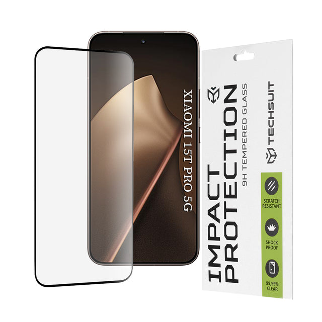 Folie de protectie Techsuit 111D Full Cover / Full Glue Glass compatibil cu Xiaomi 15T Pro, Negru