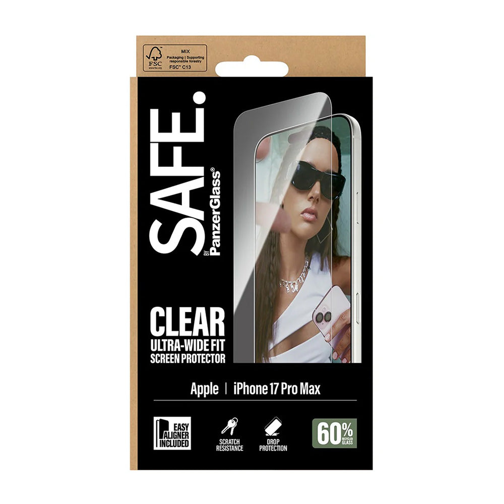 Folie de protectie PanzerGlass® SAFE. Ultra-Wide Fit w. EasyAligner compatibil cu iPhone 17 Pro Max, Transparent
