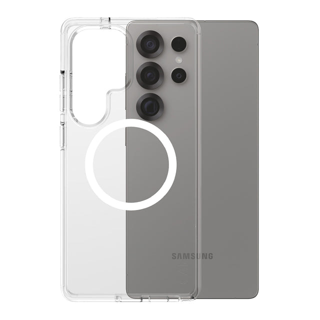 Husa de protectie PanzerGlass® CARE Flagship Urban Combat White Qi Compatible compatibil cu Samsung Galaxy S25 Ultra, Transparent