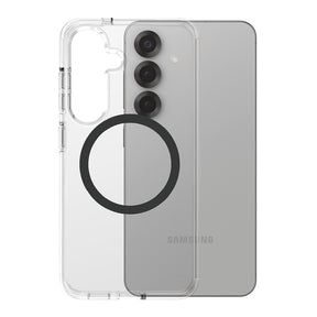 Husa de protectie PanzerGlass® CARE Flagship Urban Combat Black Qi Compatible compatibil cu Samsung Galaxy S25, Transparent