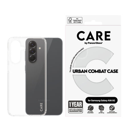 Husa de protectie PanzerGlass® CARE Flagship Urban Combat compatibil cu Samsung Galaxy A56 5G, Transparent