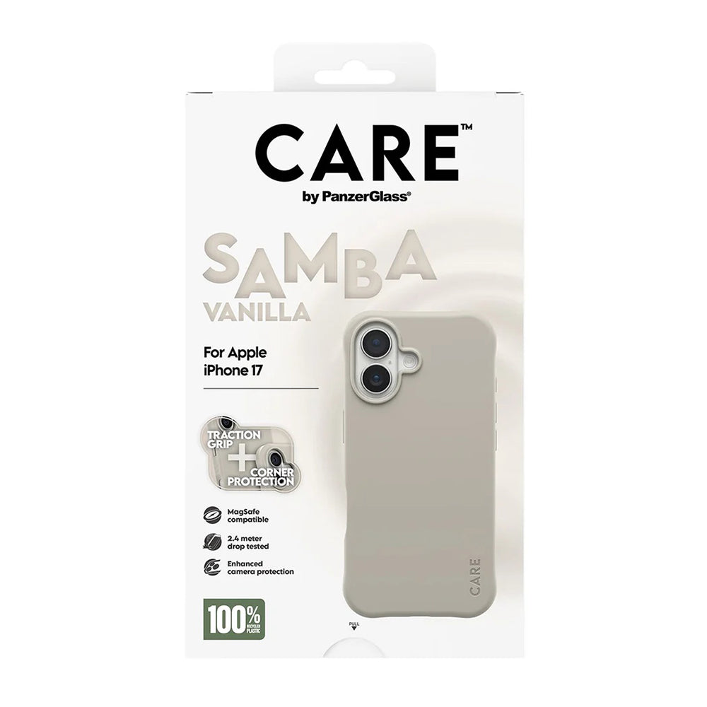 Husa de protectie PanzerGlass® CARE Fashionable w. MagSafe compatibil cu iPhone 17, Samba Vanilla