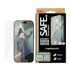 Folie de protectie PanzerGlass® SAFE. Ultra-Wide Fit compatibil cu iPhone 16 Pro, Transparent